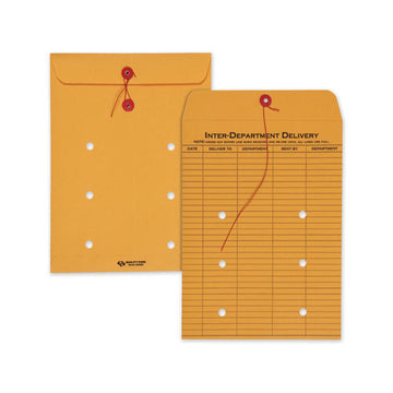 Quality Park™ Brown Kraft String And Button Interoffice Envelope, #97, Two-sided Five-column Format, 10 X 13, Brown Kraft, 100-carton freeshipping - TVN Wholesale